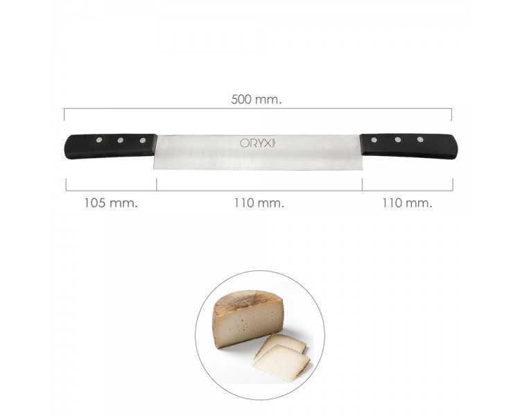 Cuchillo Grenoble Quesero 2 Mangos Hoja Acero Inoxidable 25 cm. Negro