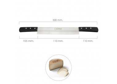 Cuchillo Grenoble Quesero 2 Mangos Hoja Acero Inoxidable 25 cm. Negro