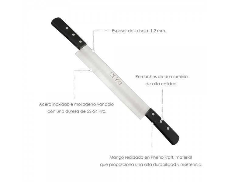 Cuchillo Grenoble Quesero 2 Mangos Hoja Acero Inoxidable 25 cm. Negro