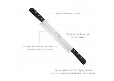 Cuchillo Grenoble Quesero 2 Mangos Hoja Acero Inoxidable 25 cm. Negro