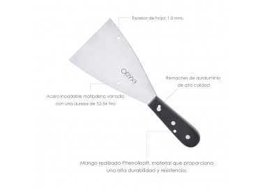 Espatula Cocina Grenoble Acero Inoxidable 9 cm. Negro