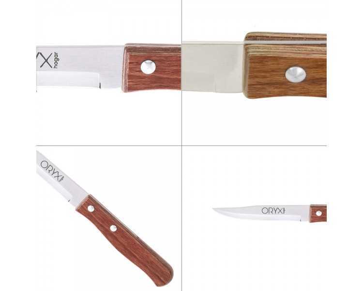 Cuchillo Montana Patatero Hoja Acero Inoxidable 9 cm. Mango madera (Blister 3 piezas)