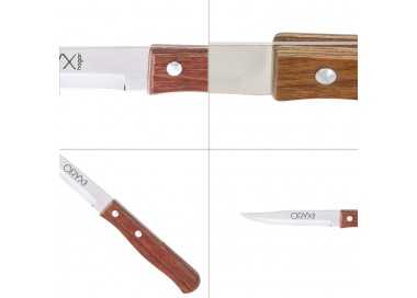 Cuchillo Montana Patatero Hoja Acero Inoxidable 9 cm. Mango madera (Blister 3 piezas)