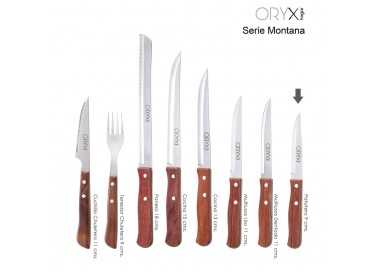 Cuchillo Montana Patatero Hoja Acero Inoxidable 9 cm. Mango madera (Blister 3 piezas)
