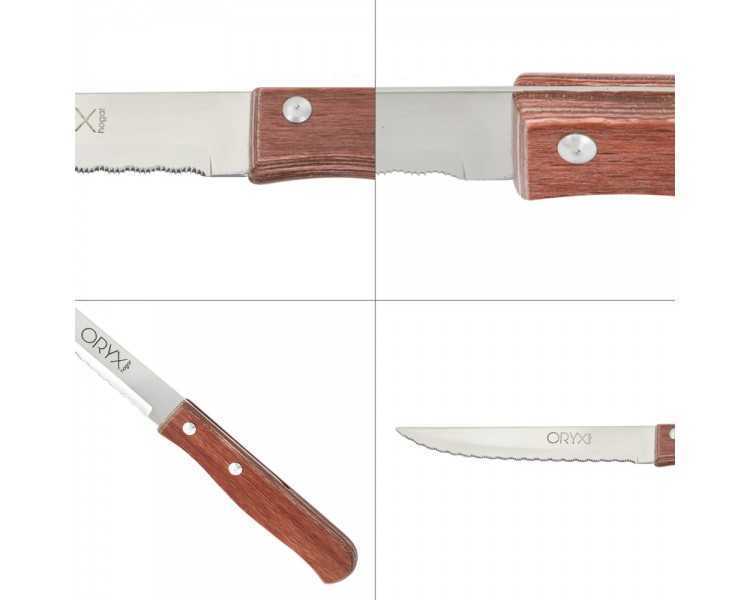 Cuchillo Montana Multiusos Hoja Sierra Acero Inoxidable 11 cm. Mango Madera (Blister 3 piezas)