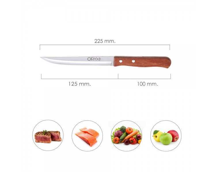 Cuchillo Montana Cocina Hoja Acero Inoxidable 13 cm. Mango Madera