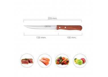 Cuchillo Montana Cocina Hoja Acero Inoxidable 13 cm. Mango Madera
