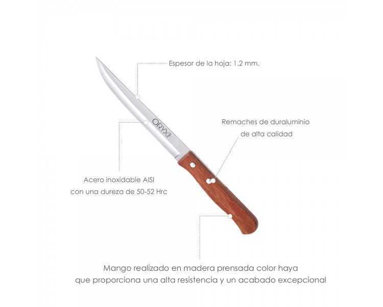 Cuchillo Montana Cocina Hoja Acero Inoxidable 13 cm. Mango Madera