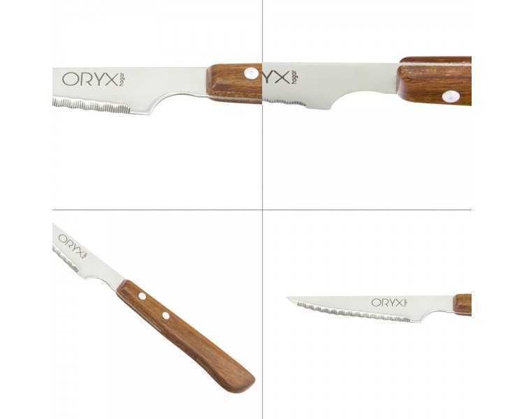 Cuchillo Montana Chuletero Hoja Acero Inoxidable 9 cm. Mango Madera (Blister 3 Piezas)
