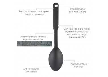 Cuchara Cocina Nylon Basic 30,5 x 7 cm.