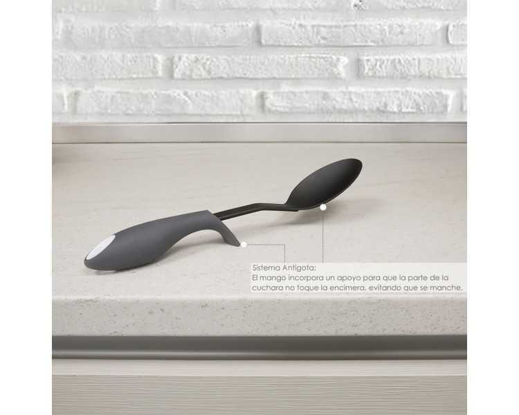 Cuchara Servir Cocina Nylon Con Mango Antigotas Engomado 32,5x6cm