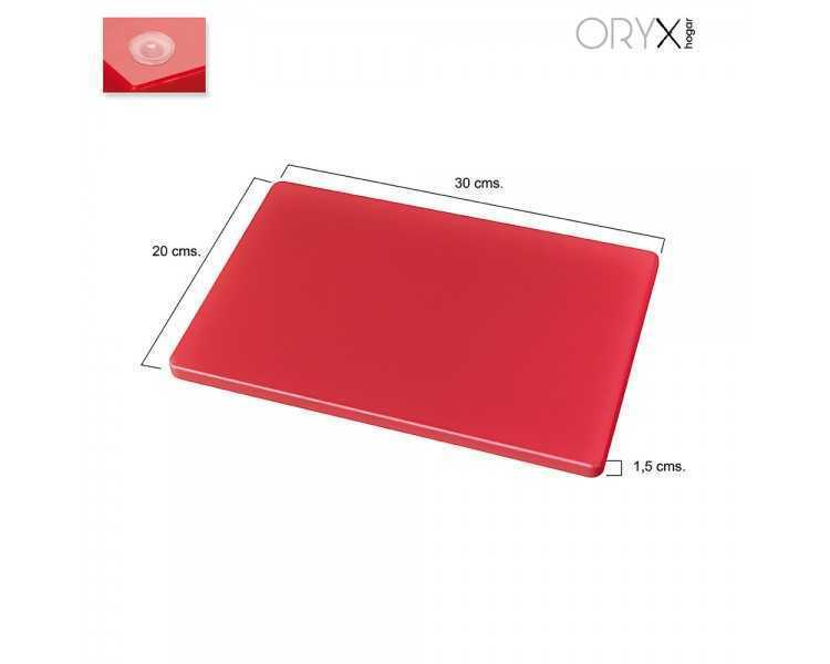 Tabla Cortar Polietileno 30x20x1,5 cm.  Color Rojo