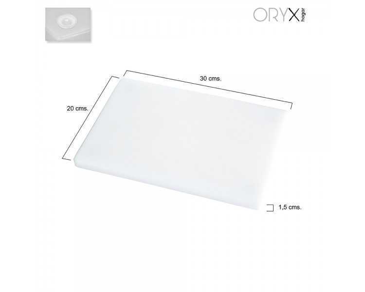 Tabla Cortar Polietileno 30x20x1,5 cm.  Color Blanco