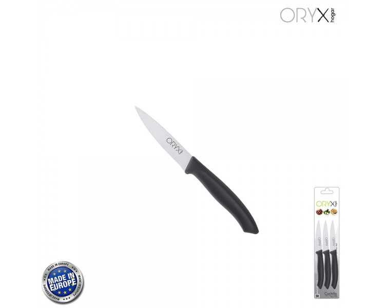 Cuchillo Nuuk Mondador Hoja Acero Inoxidable 9 cm. Negro (Blister 3 Piezas)