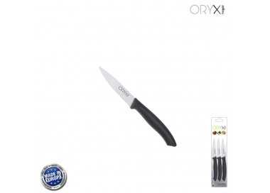 Cuchillo Nuuk Mondador Hoja Acero Inoxidable 9 cm. Negro (Blister 3 Piezas)