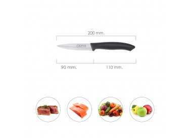 Cuchillo Nuuk Mondador Hoja Acero Inoxidable 9 cm. Negro (Blister 3 Piezas)
