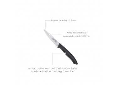 Cuchillo Nuuk Mondador Hoja Acero Inoxidable 9 cm. Negro (Blister 3 Piezas)