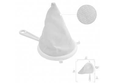Colador Tela Franela Armazón de Plastico Ø 14 cm. Con 2 Ganchos