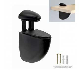 Soporte Pelicano Regulable Para Estante 1 / 20 mm. Negro (1 Pieza)