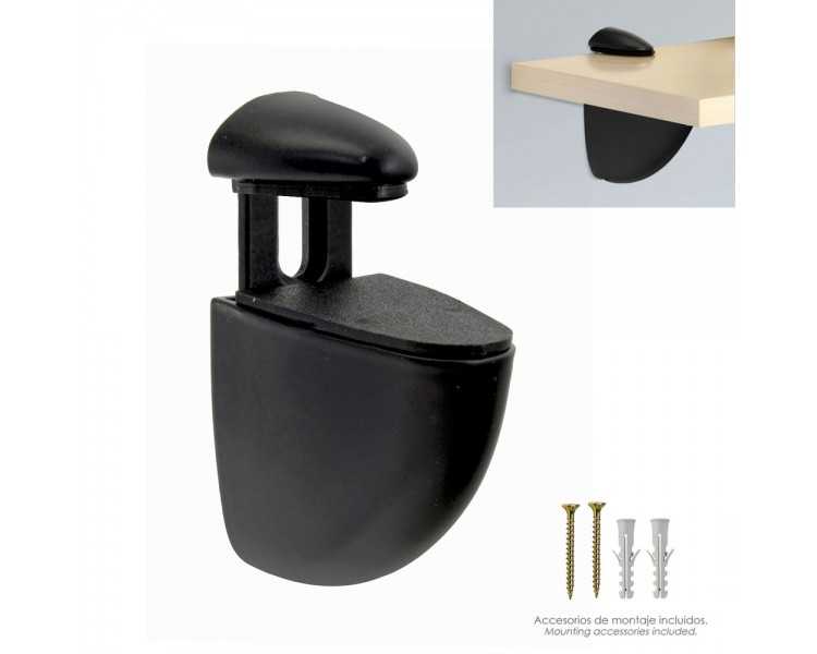 Soporte Pelicano Regulable Para Estante 1 / 20 mm. Negro (1 Pieza)