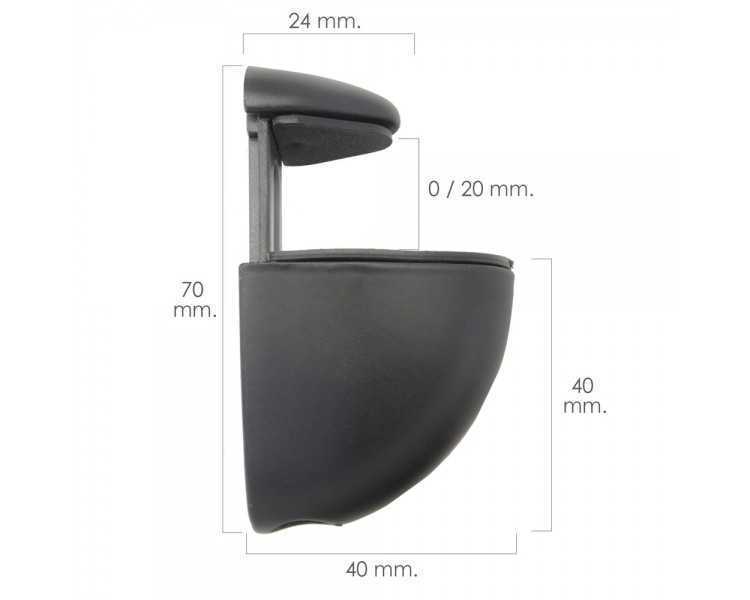 Soporte Pelicano Regulable Para Estante 1 / 20 mm. Negro (1 Pieza)