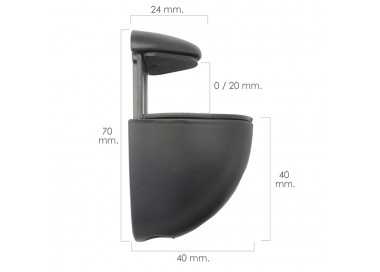 Soporte Pelicano Regulable Para Estante 1 / 20 mm. Negro (1 Pieza)