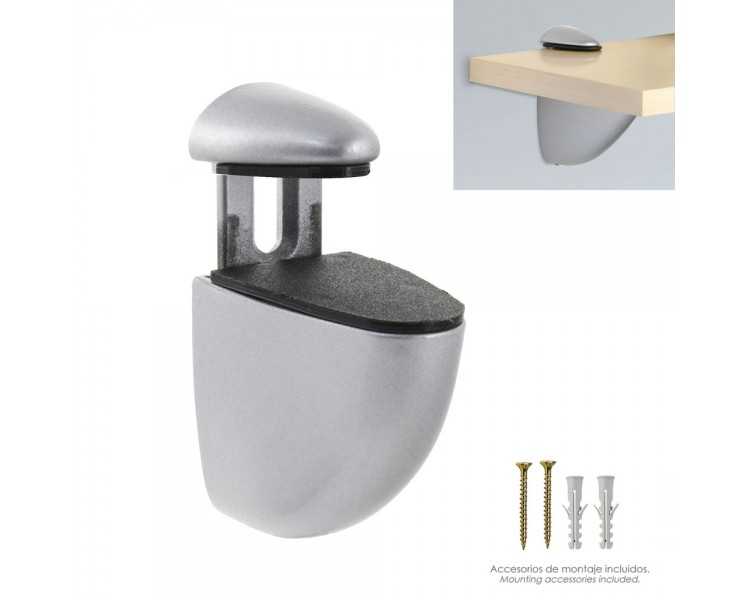 Soporte Pelicano Regulable Para Estante 1 / 20 mm. Cromo Mate (1 Pieza)