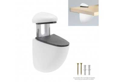 Soporte Pelicano Regulable Para Estante 1 / 20 mm. Blanco  (1 Pieza)