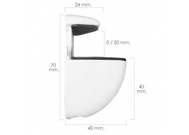 Soporte Pelicano Regulable Para Estante 1 / 20 mm. Blanco  (1 Pieza)