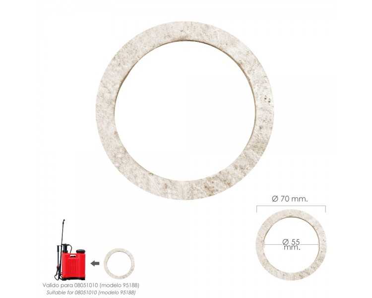 Junta Fieltro Para Sulfatadora Platico Papillón 16 litros (Modelo 95188)