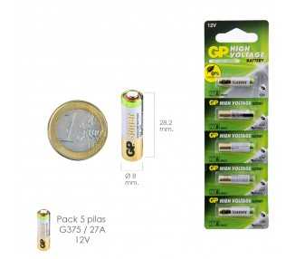 Pila Alcalina G375/ 27A 12 V. Sin Mercurio (Blister 5 Piezas)