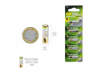 Pila Alcalina G375/ 27A 12 V. Sin Mercurio (Blister 5 Piezas)