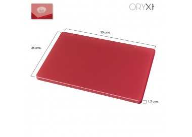 Tabla Cortar Polietileno 35x25x1,5 cm.  Color Rojo