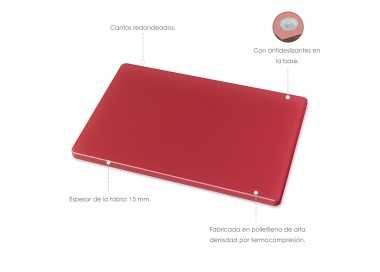 Tabla Cortar Polietileno 35x25x1,5 cm.  Color Rojo