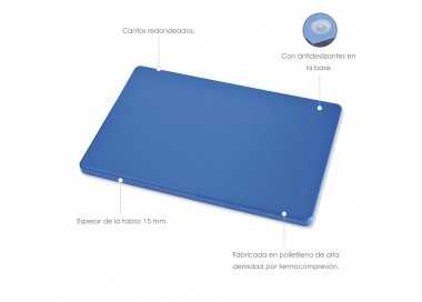 Tabla Cortar Polietileno 35x25x1,5 cm.  Color Azul