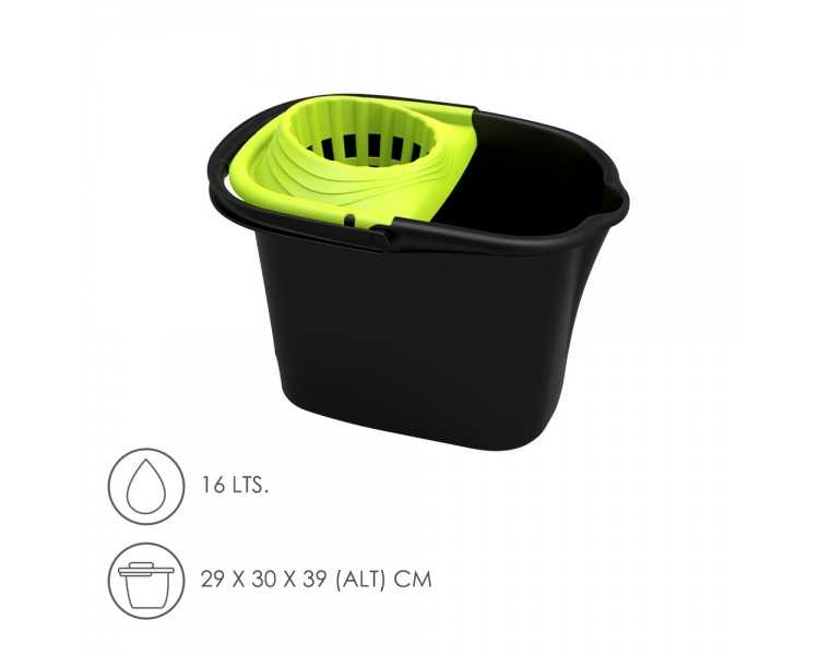 Cubo Fregona Con Escurridor Rectangular 16 Litros