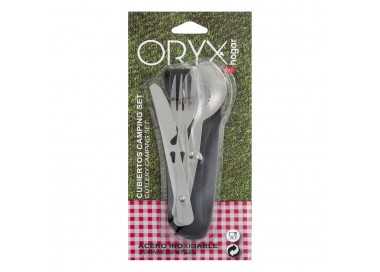 Cubiertos Camping Acero Inoxidable 3 Piezas Con Funda Nylon