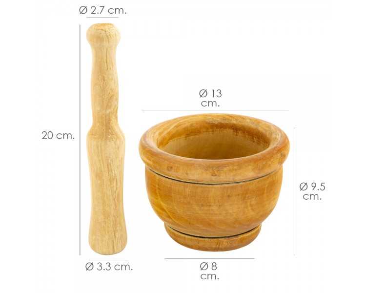 Mortero Madera Cocina Oryx Ø 14 cm
