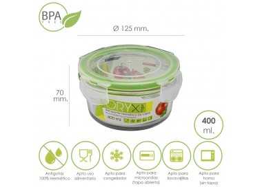 Recipiente Hermetico Cristal Redondo 400 ml. Ø 125 x 7 (alt) cm.