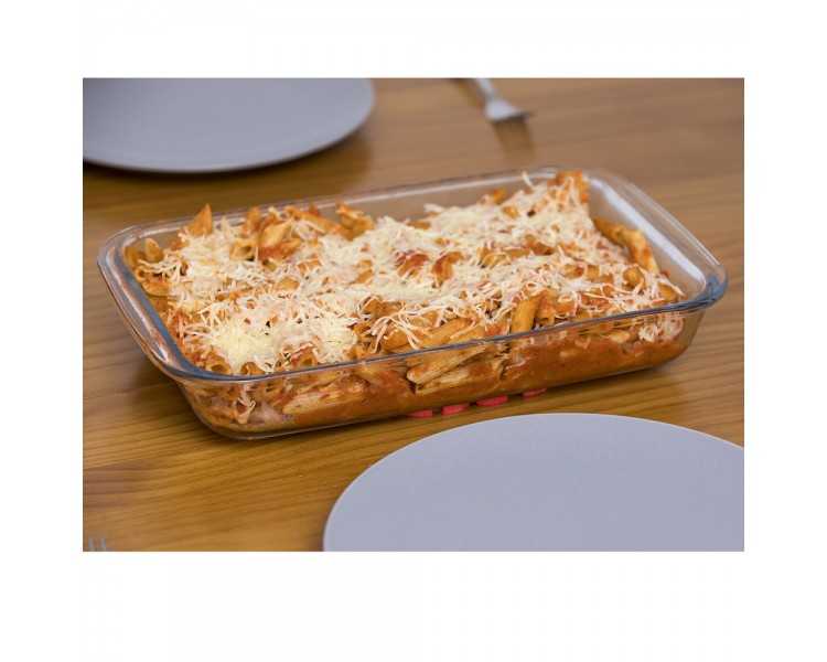 Fuente Cristal Rectangular Con Tapa 2 Litros 36 x 22 x 6.5 (Alt) cm.