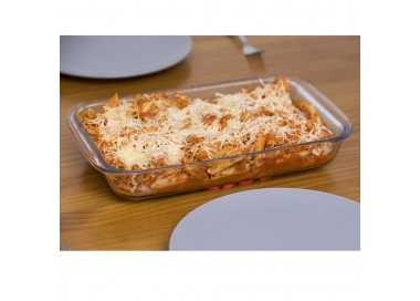 Fuente Cristal Rectangular Con Tapa 2 Litros 36 x 22 x 6.5 (Alt) cm.