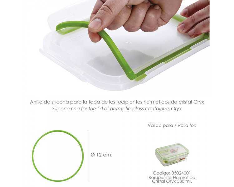 Anillo Silicona Para Recipiente Hermetico Cristal Rectangular 330 ml.