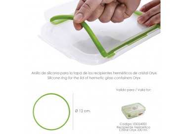 Anillo Silicona Para Recipiente Hermetico Cristal Rectangular 330 ml.