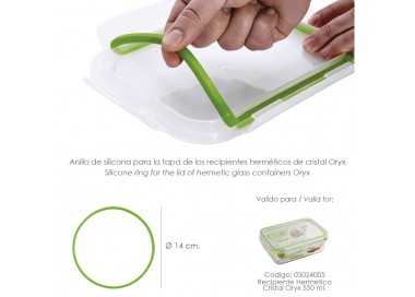 Anillo Silicona Para Recipiente Hermetico Cristal Rectangular 550 ml.