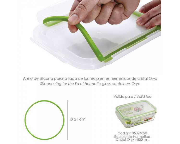 Anillo Silicona Para Recipiente Hermetico Cristal Rectangular 1850 ml.