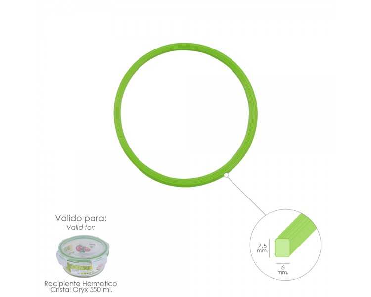 Anillo Silicona Para Recipiente Hermetico Cristal Redondo  550 ml.