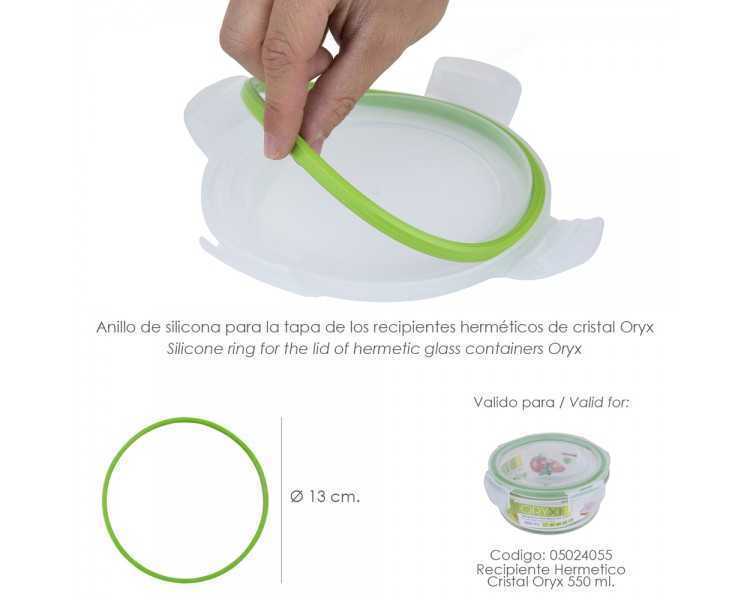 Anillo Silicona Para Recipiente Hermetico Cristal Redondo  550 ml.
