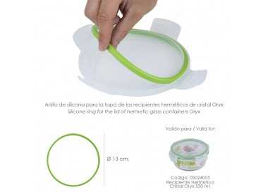 Anillo Silicona Para Recipiente Hermetico Cristal Redondo  550 ml.