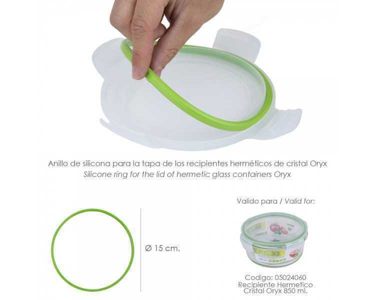 Anillo Silicona Para Recipiente Hermetico Cristal Redondo  850 ml.
