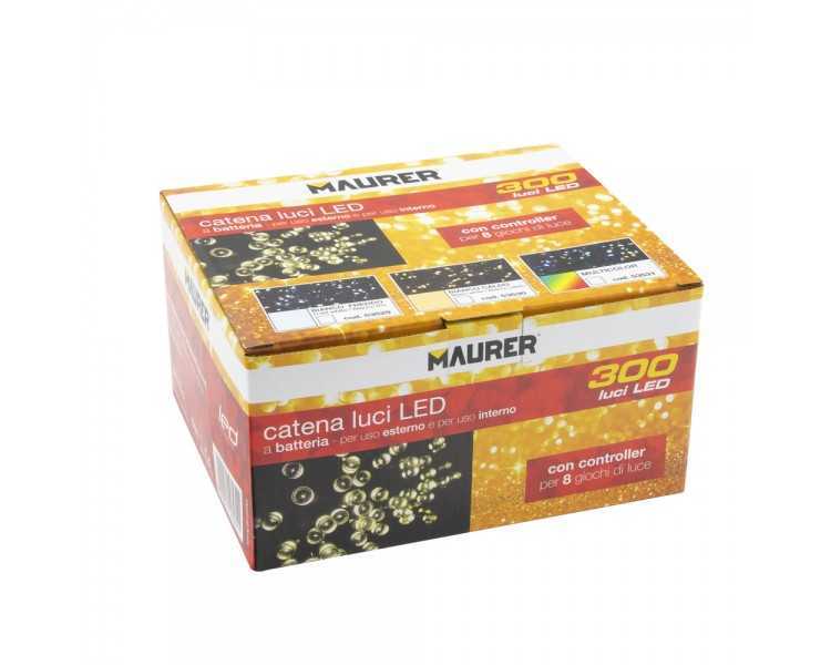 Luces Navidad A Pilas 300 Leds Luz Blanca Interior / Exterior (IP44)